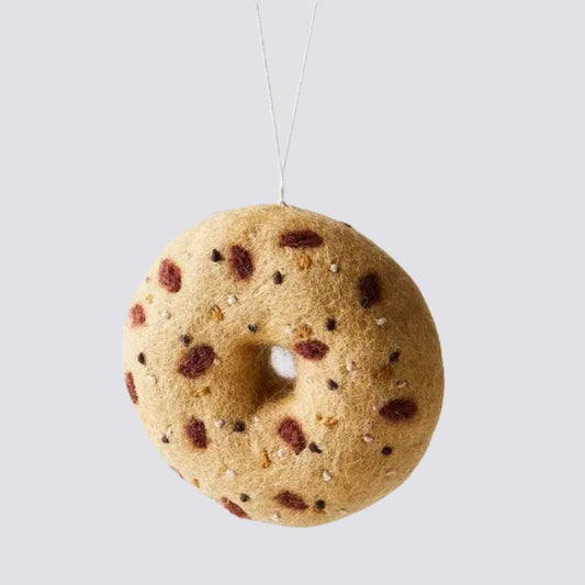 felt everything bagel holiday ornament