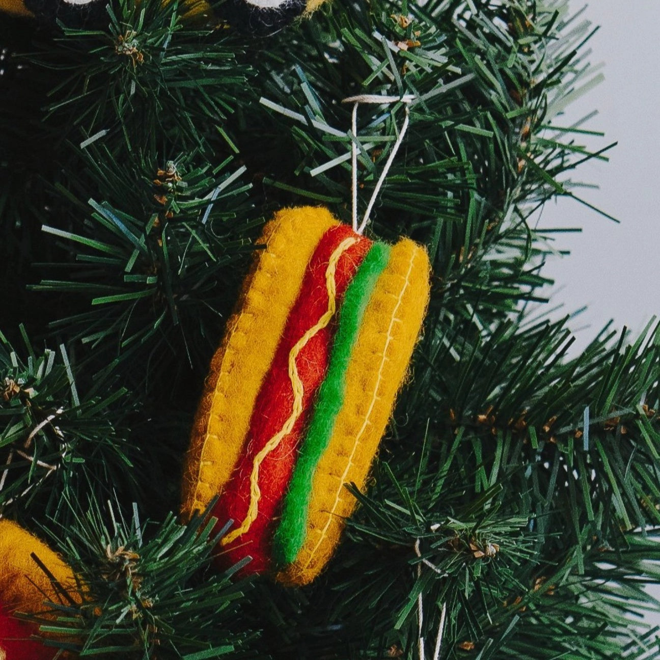 felt hotdog ornament