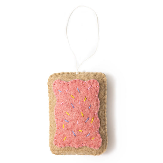 felt pink icing poptart ornament