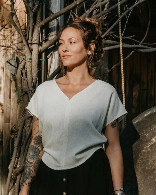 Irish linen oat dolman top by Field Day