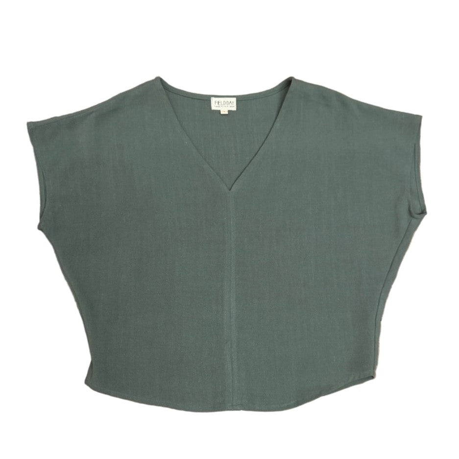 Sage linen dolman top Field Day
