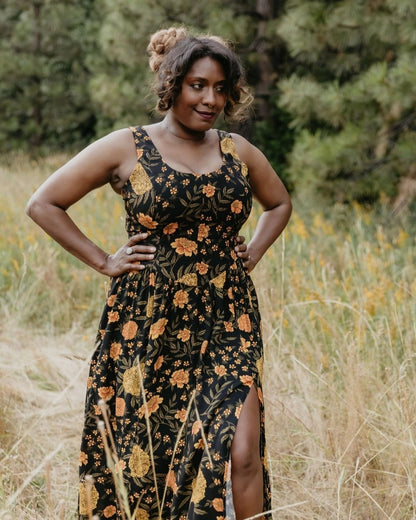 Field day marigold long agnes dress