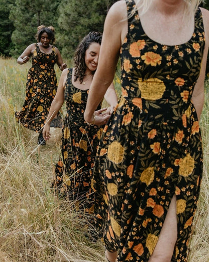Field day marigold long agnes dress