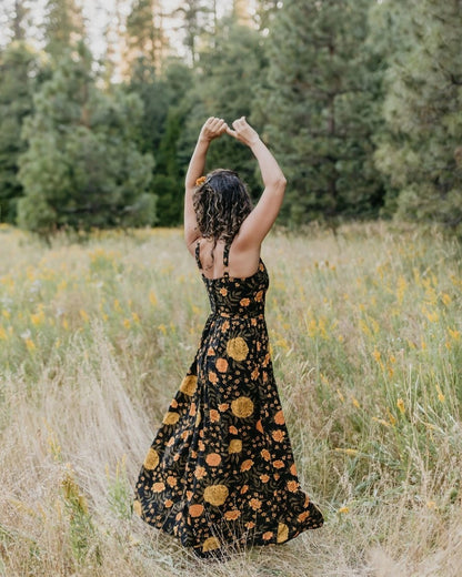 Field day marigold long agnes dress