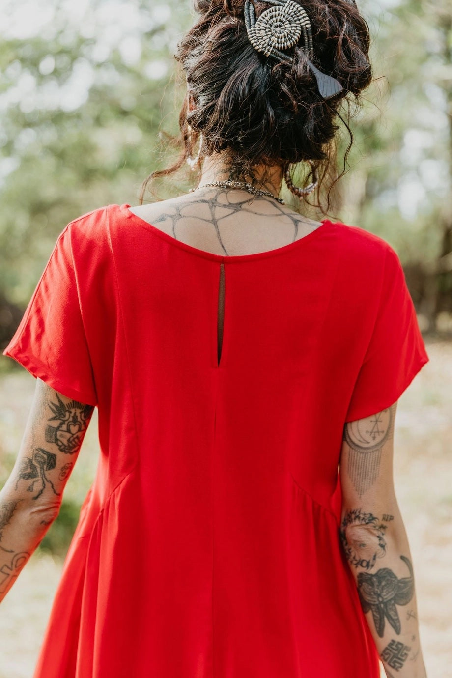 Nada Dress, Red Linen
