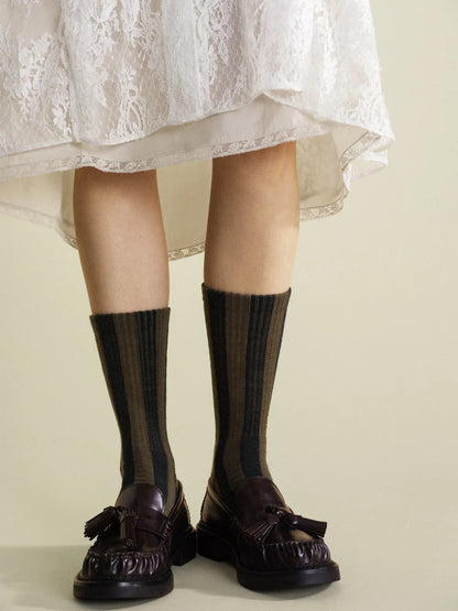 Hansel from Basel olive wool Buren socks