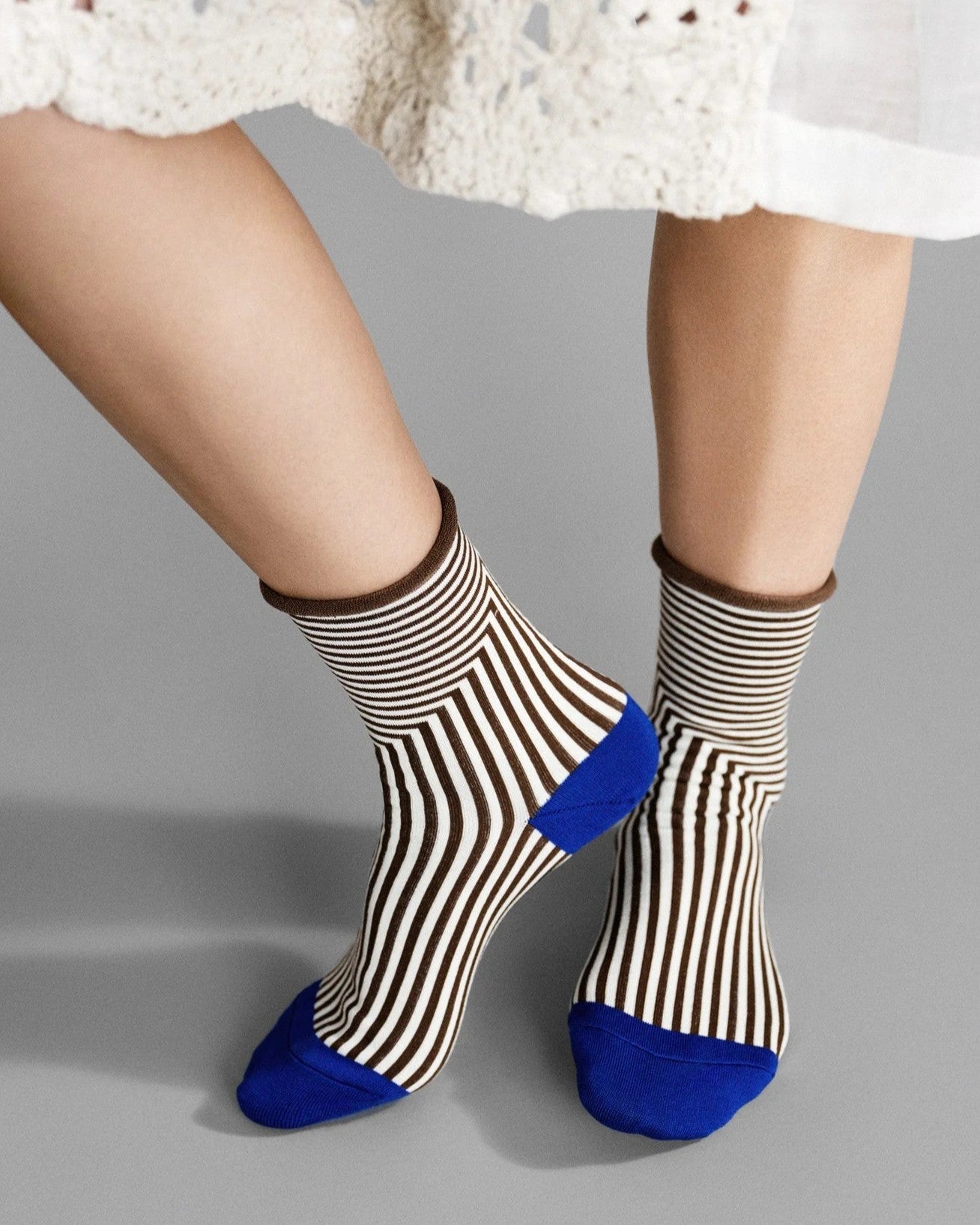 Hansel from Basel blue and brown corbusier striped socks