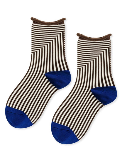 Hansel from Basel blue and brown corbusier striped socks