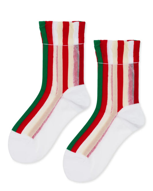 Festival stripe sheer sock by Hansel from Basel.