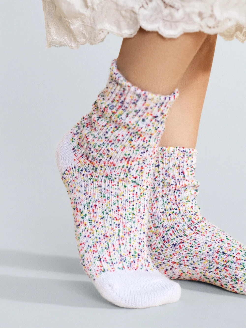 Funfetti Wool Short Crew Sock