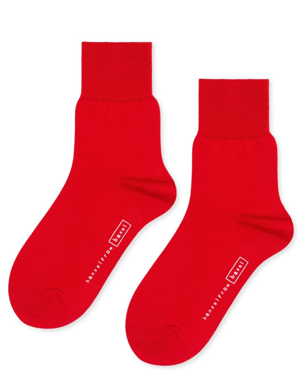 Bright red candy apple trouser socks for sneakers and boots.