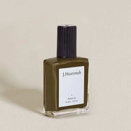 Natural nail polish by J Hannah in Compost olive green.