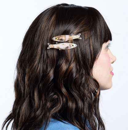 Sardine alligator hair clips by Jenny Lemons