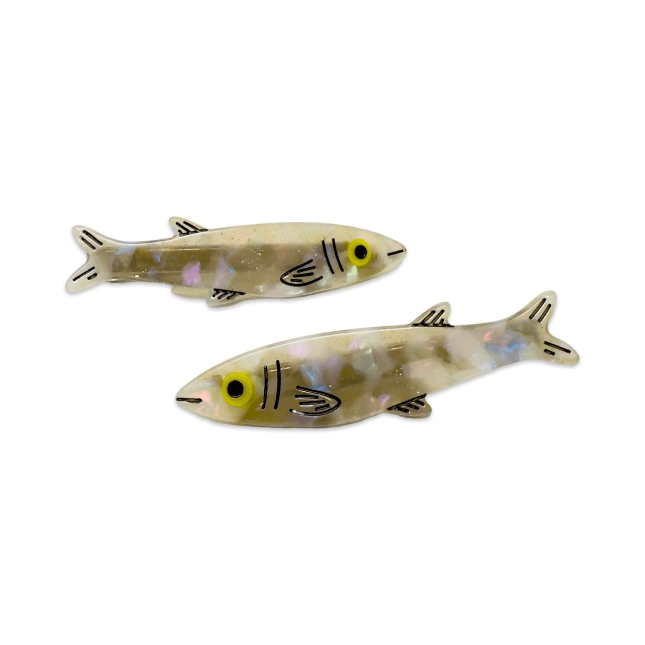 Sardine alligator hair clips by Jenny Lemons