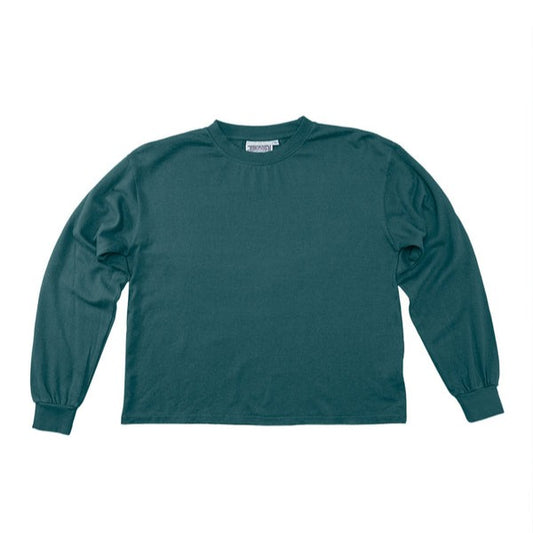 Cropped Long Sleeve Tee, Deep Teal