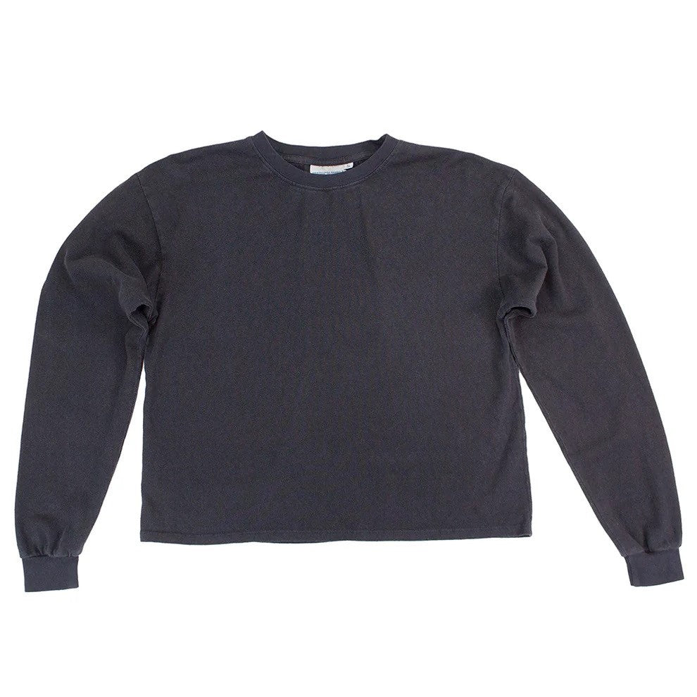 Cropped long sleeve tee by Jungmaven, a hemp and cotton blend in black.