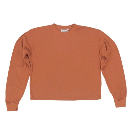 Cropped long sleeve tee by Jungmaven, a hemp and cotton blend in Rooibos Tea.