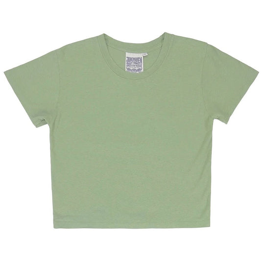 Jungmaven cropped Lorel tee in pistachio green