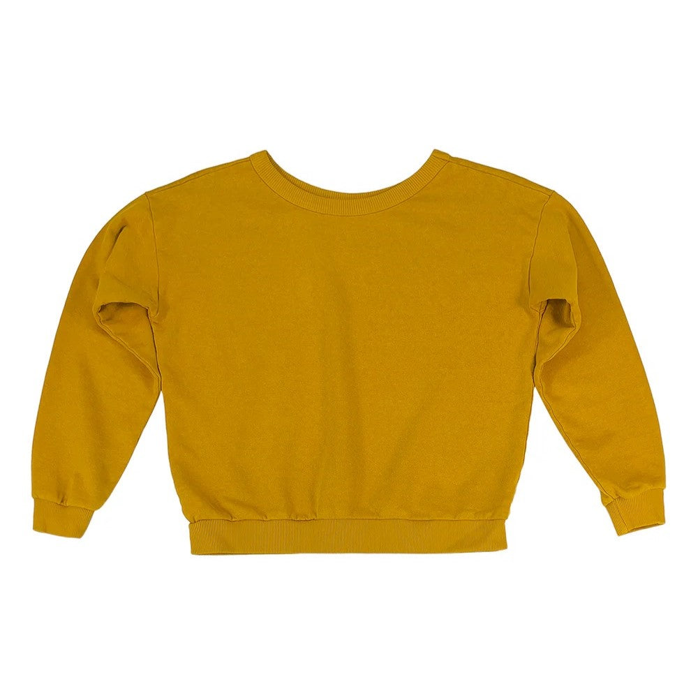 Laguna Cropped Sweatshirt hemp and cotton blend by Jungmaven in yellow Spicy Mustard.