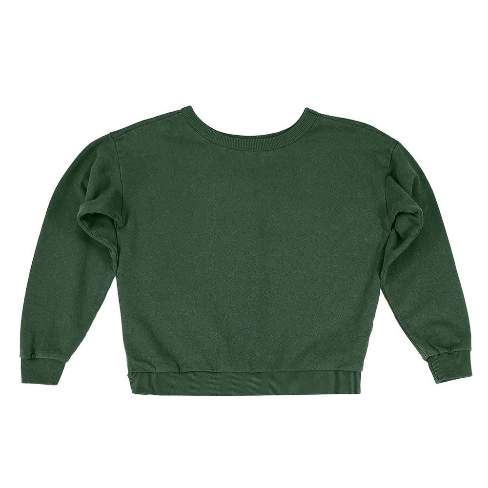 Laguna Cropped Sweatshirt hemp and cotton blend by Jungmaven in forest Hunter Green.