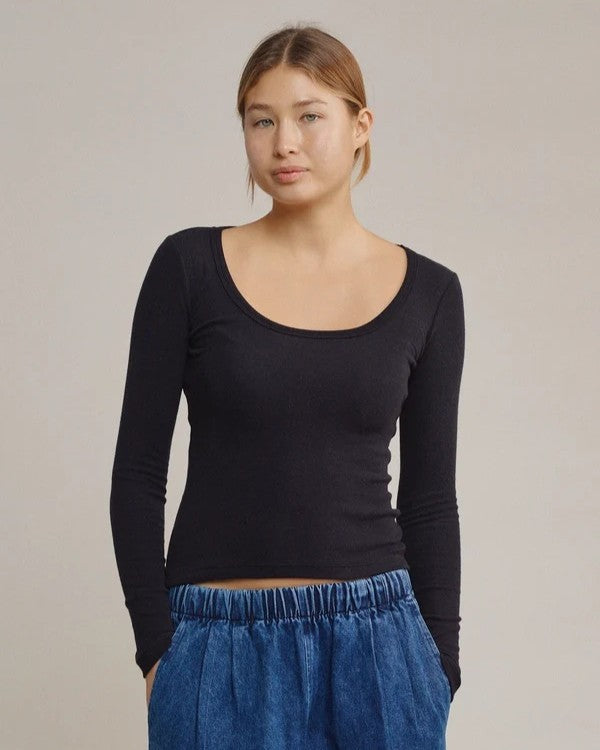 Jungmaven Paseo Long Sleeve Black Tee