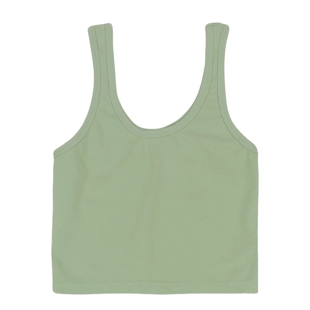 Stretchy fitted hemp and cotton Sporty Tank by Jungmaven in pale Pistachio green.