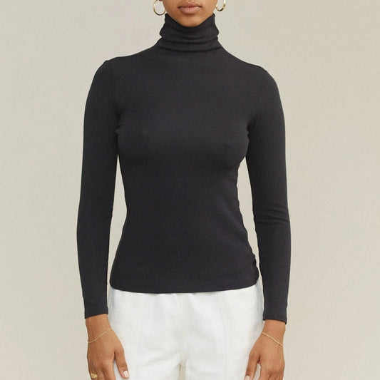 Jungmaven Whidbey turtleneck in black hemp and cotton