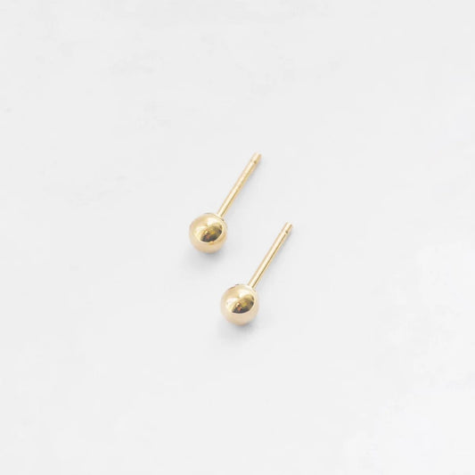 Solid 14k gold 3mm studs by Kara Yoo for lobes, cartilage, etc.