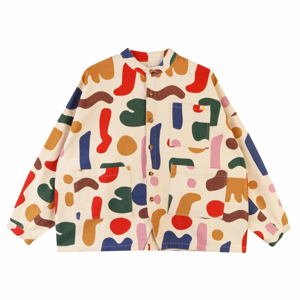 Abstract shape lf markey palette print chore coat