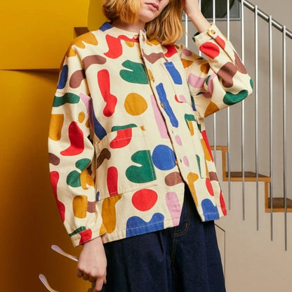 Abstract shape lf markey palette print chore coat