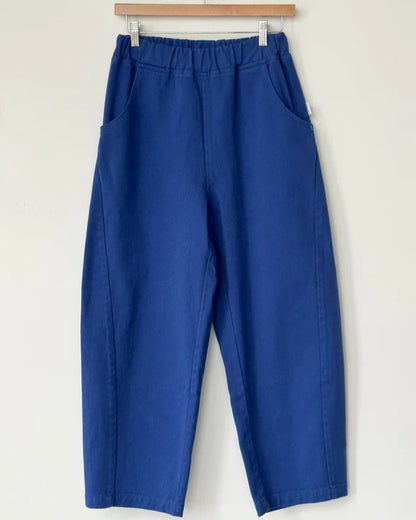 Azure blue barrel arc pant from Le Bon Shoppe at Clad, a sustainable slow fashion clothing store in Asheville, NC