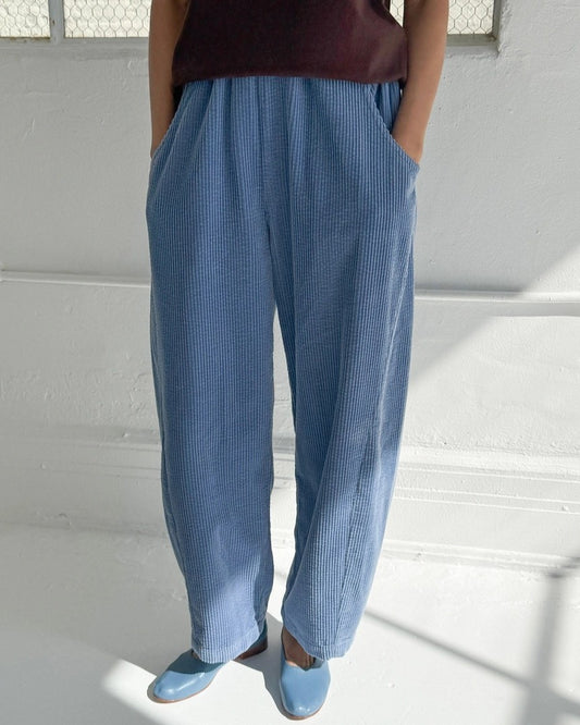 Le Bon Shoppe soft cornflower blue corduroy arc pants