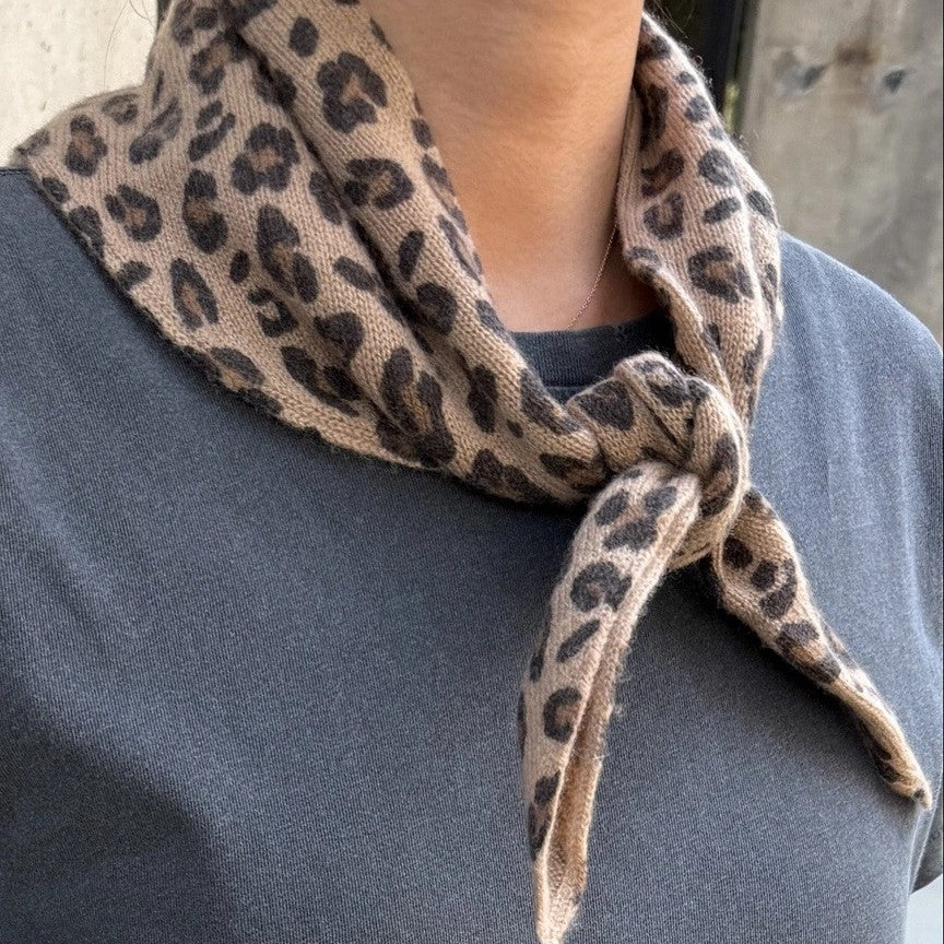 Le Bon Shoppe leopard cashmere and wool bandana