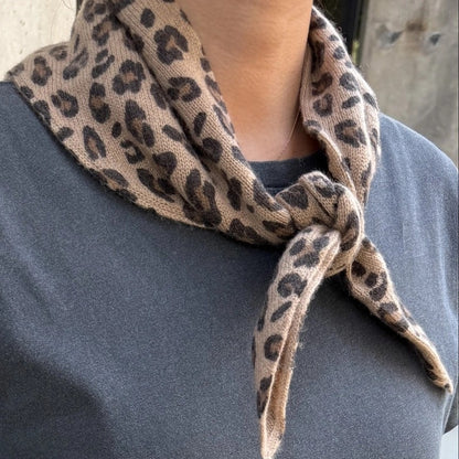 Le Bon Shoppe leopard cashmere and wool bandana