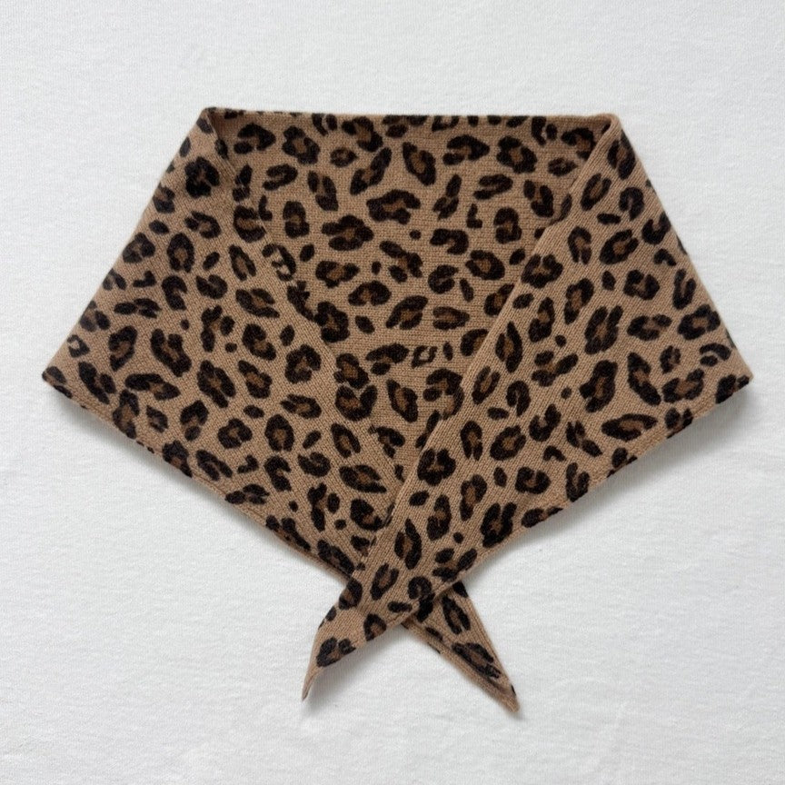 Le Bon Shoppe leopard cashmere and wool bandana