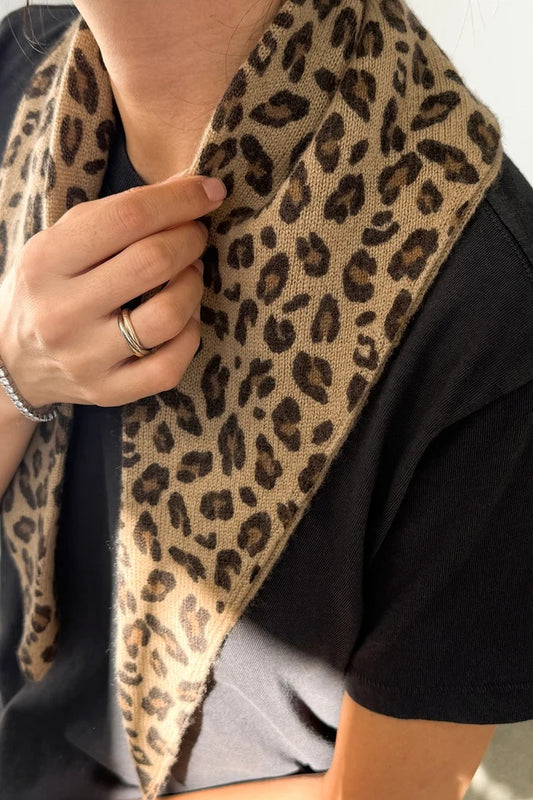 Le Bon Shoppe leopard cashmere scarf bandana
