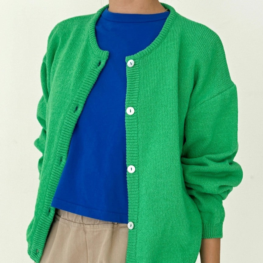 Leila cotton cardigan in spring green from Le Bon Shoppe