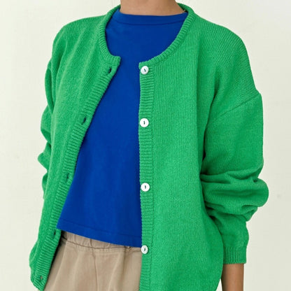 Leila cotton cardigan in spring green from Le Bon Shoppe