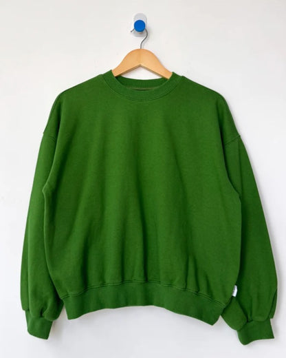 Avocado green french terry core sweatshirt by Le Bon Shoppe at Clad, a slow fashion clothing store in Asheville, North Carolina