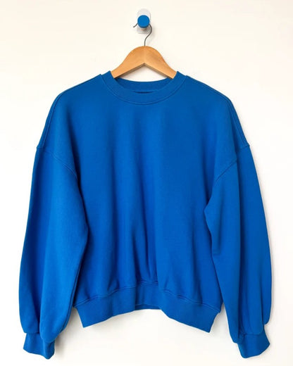 Lagoon blue french terry core sweatshirt by Le Bon Shoppe at Clad, a slow fashion clothing store in Asheville, North Carolina