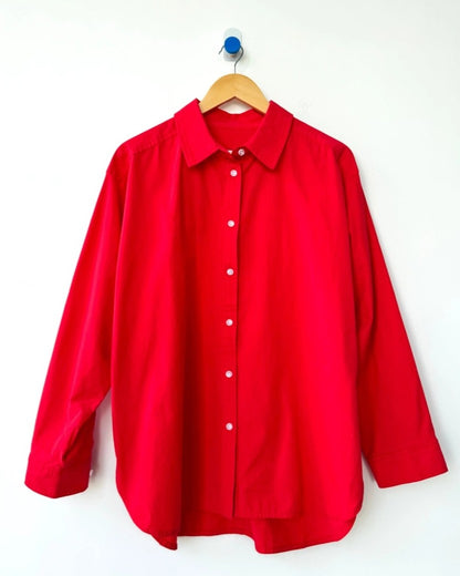 Le Bon Shoppe lightweight red owen button down shirt