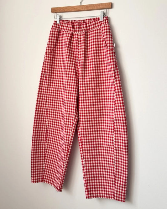 Arc Pants, Red Gingham