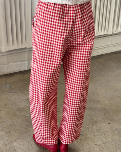 Arc Pants, Red Gingham