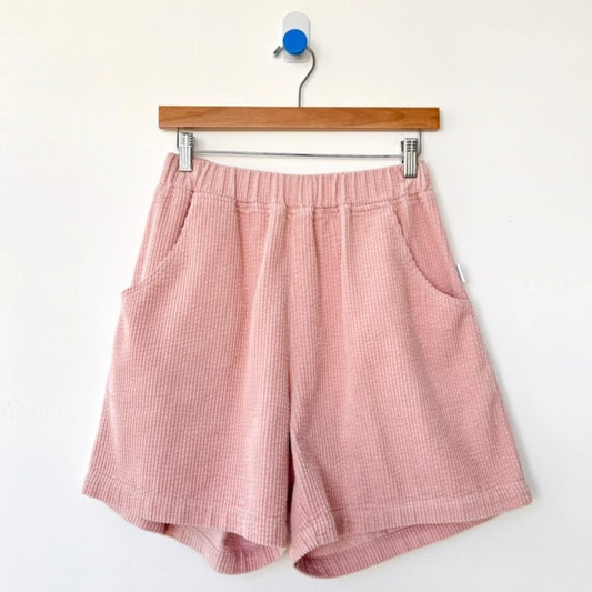 baby pink soft corduroy city shorts by Le Bon Shoppe