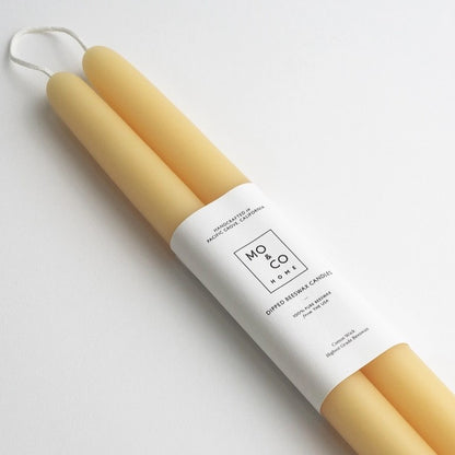Mo & Co Natural beeswax taper candle pair