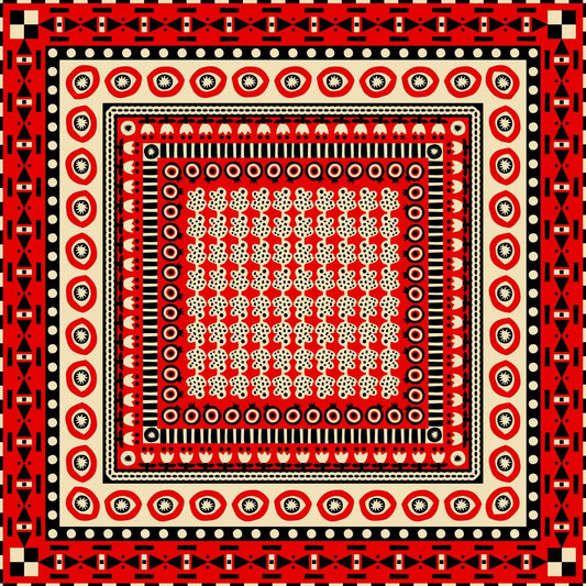 Mur by Ayc a red tulip bandana silk and cotton blend