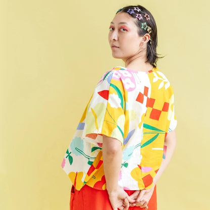 Picnic Prance Tee by Nettle Studios with whimsical garden inspired shapes