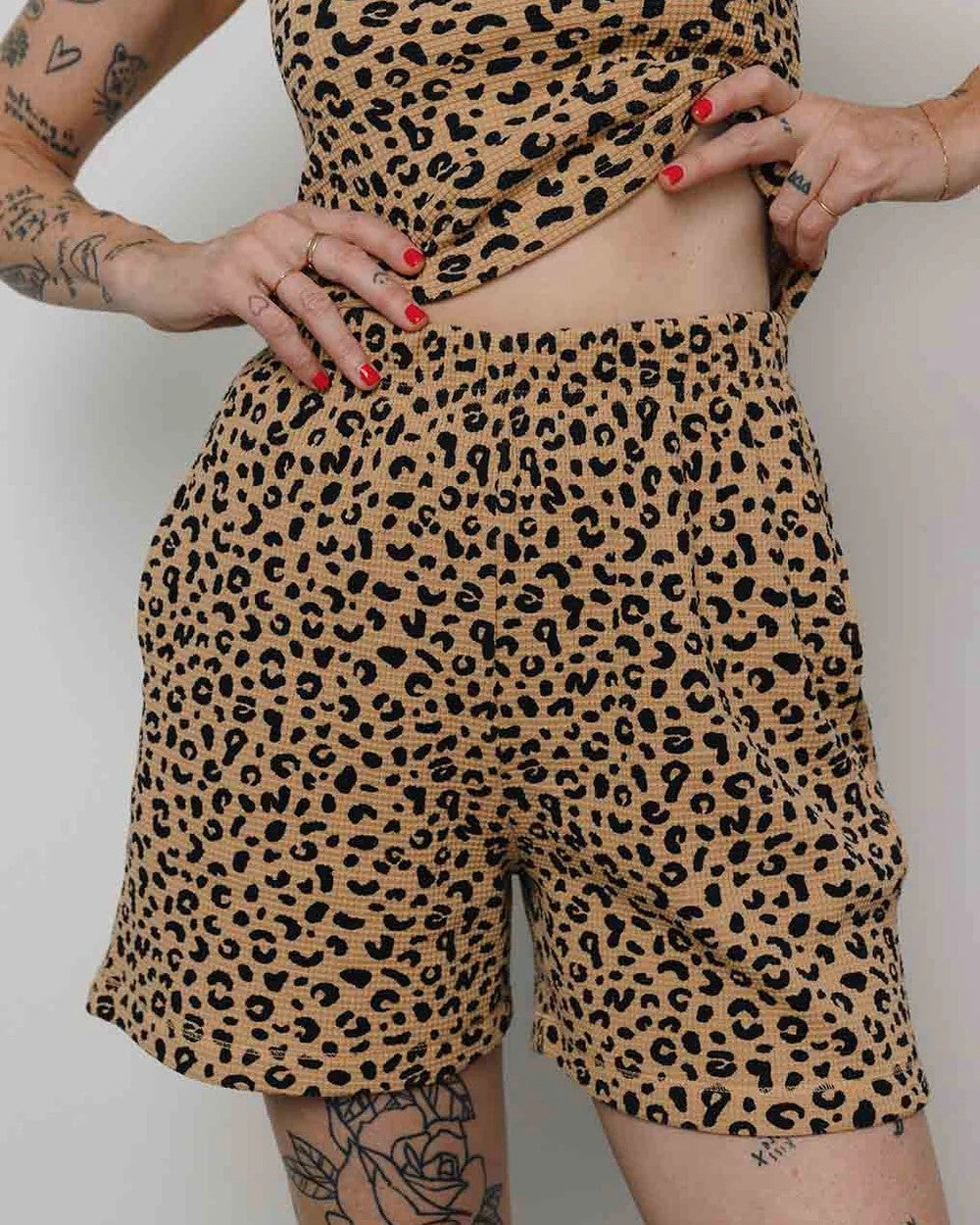 Noble leopard waffle short