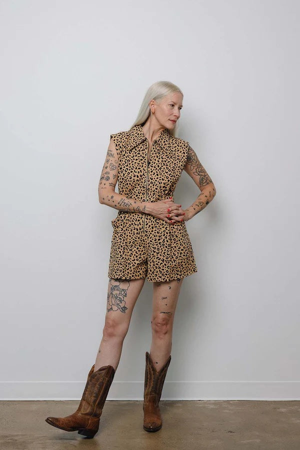 Noble leopard tank suit romper
