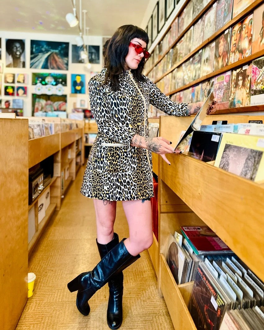 Nooworks art teacher dress in Wildcat print